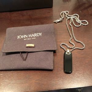 John hardy black jade pendant w/ 26 inch box chain